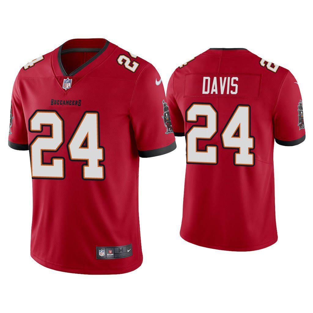 Men Tampa Bay Buccaneers #24 Carlton Davis III Nike Red Vapor Limited NFL Jersey